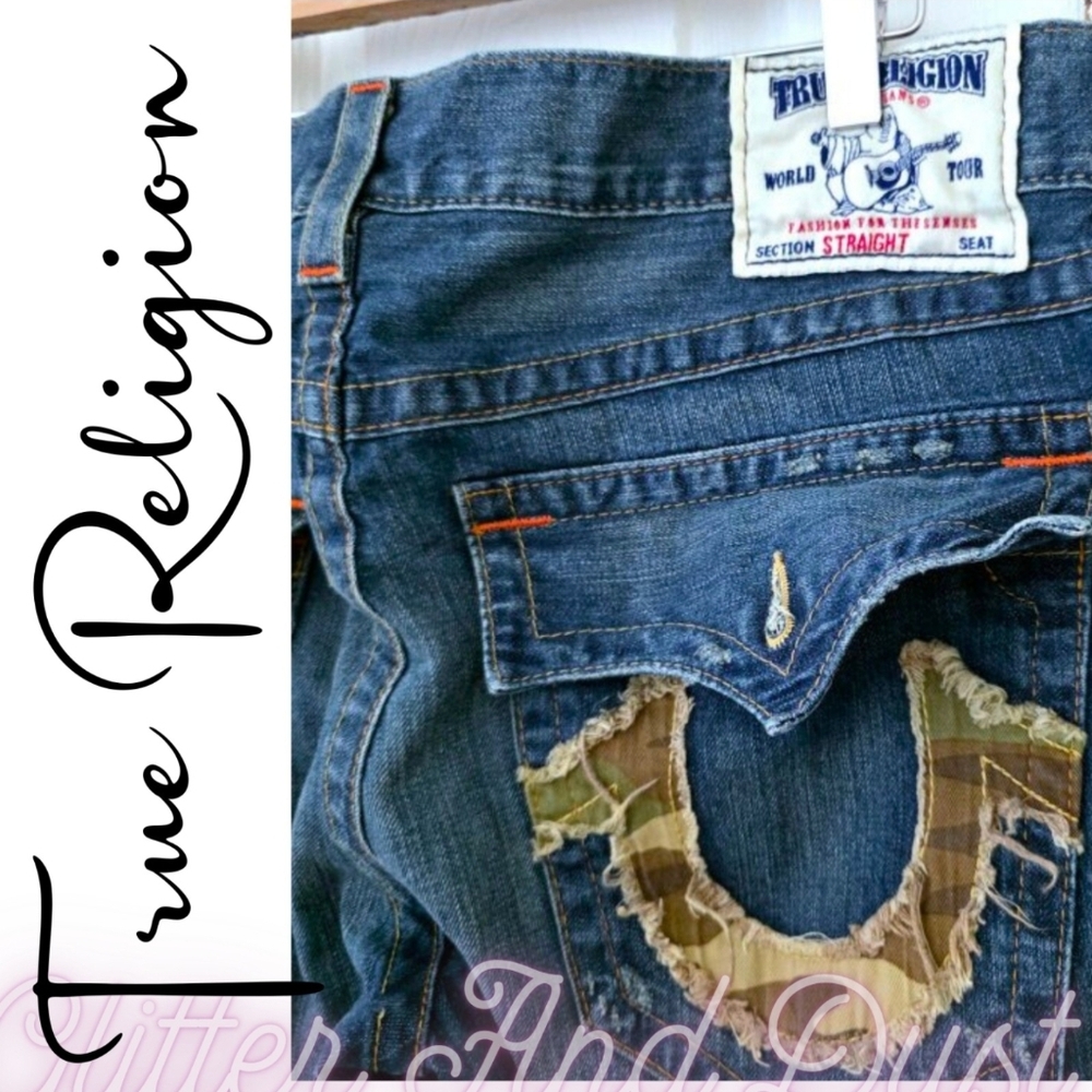 True Religion Big T Camo Straight Jeans